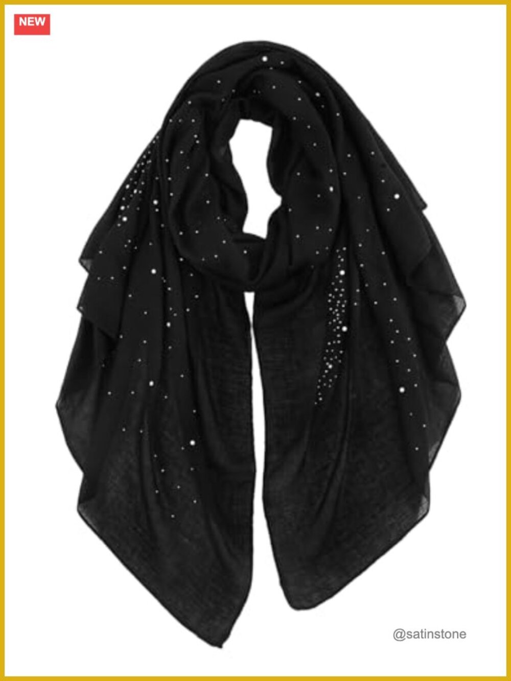 Women Rhinestone Pearl Scarf Shawl Wrap, Sparkly Glitter Head Scarf, Bling
